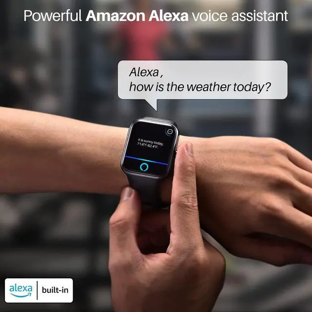 Alt view image 2 of 7 - TOZO S2 44mm Smart Watch Alexa Built-in Fitness Tracker with Heart Rate and Blood Oxygen Monitor, Sleep Monitor 5ATM Waterproof 1.69" Touchscreen for Men Women Compatible with iPhone & Android, Black