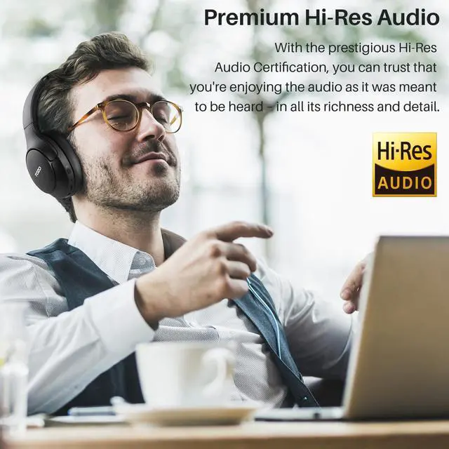 Alt view image 2 of 7 - TOZO Wireless Over Ear Bluetooth 5.3 Headphones Hybrid Active Noise Cancelling Headphones 60H Playtime Hi-Res Audio Deep Bass, Support APP, Black