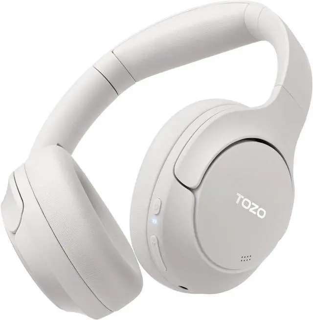 Main image of TOZO Wireless Over Ear Bluetooth 5.3 Headphones Hybrid Active Noise Cancelling Headphones 60H Playtime Hi-Res Audio Deep Bass, Support APP, White