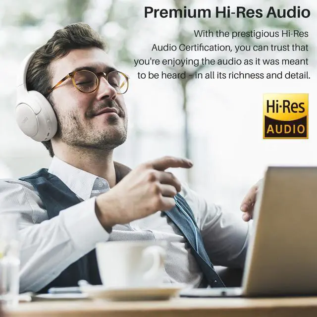Alt view image 2 of 7 - TOZO Wireless Over Ear Bluetooth 5.3 Headphones Hybrid Active Noise Cancelling Headphones 60H Playtime Hi-Res Audio Deep Bass, Support APP, White