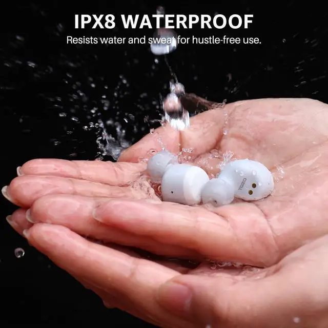 Alt view image 6 of 7 - TOZO T6 2024 New Upgraded Wireless Earbuds IPX8 Waterproof Bluetooth 5.3 in-Ear Headphones 50H Playtime with Wireless Charging Case, APP EQ Customisable, Pearl White