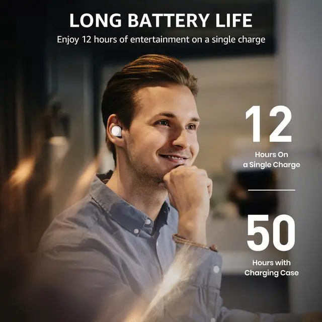 Alt view image 7 of 7 - TOZO T6 2024 New Upgraded Wireless Earbuds IPX8 Waterproof Bluetooth 5.3 in-Ear Headphones 50H Playtime with Wireless Charging Case, APP EQ Customisable, Pearl White
