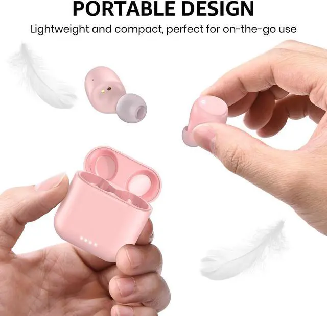 Alt view image 4 of 7 - TOZO T6 2024 New Upgraded Wireless Earbuds IPX8 Waterproof Bluetooth 5.3 in-Ear Headphones 50H Playtime with Wireless Charging Case, APP EQ Customisable, Light Pink