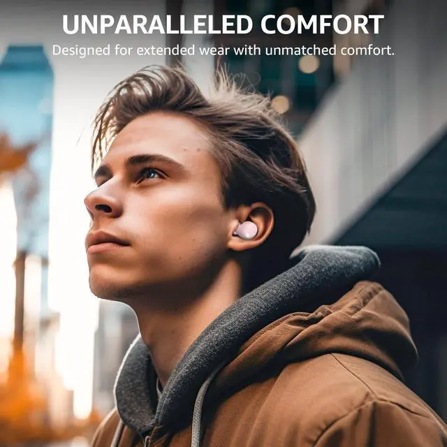Alt view image 2 of 7 - TOZO T6 2024 New Upgraded Wireless Earbuds IPX8 Waterproof Bluetooth 5.3 in-Ear Headphones 50H Playtime with Wireless Charging Case, APP EQ Customisable, Light Pink