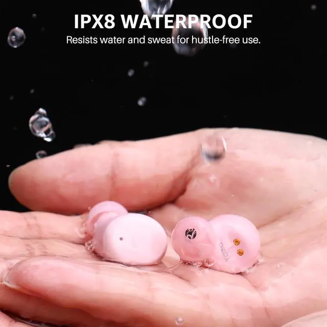 Alt view image 6 of 7 - TOZO T6 2024 New Upgraded Wireless Earbuds IPX8 Waterproof Bluetooth 5.3 in-Ear Headphones 50H Playtime with Wireless Charging Case, APP EQ Customisable, Light Pink