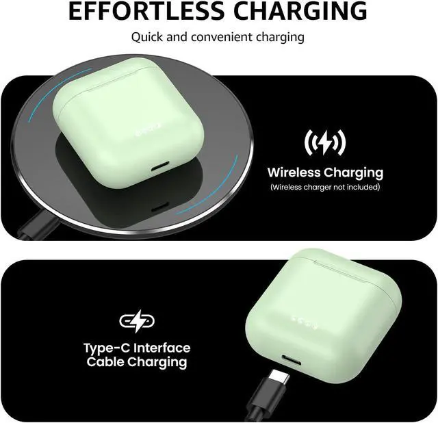 Alt view image 3 of 7 - TOZO T6 New Upgraded 2024 Wireless Earbuds IPX8 Waterproof Bluetooth 5.3 in-Ear Headphones 50H Playtime with Wireless Charging Case, APP EQ Customisable, Grass Green