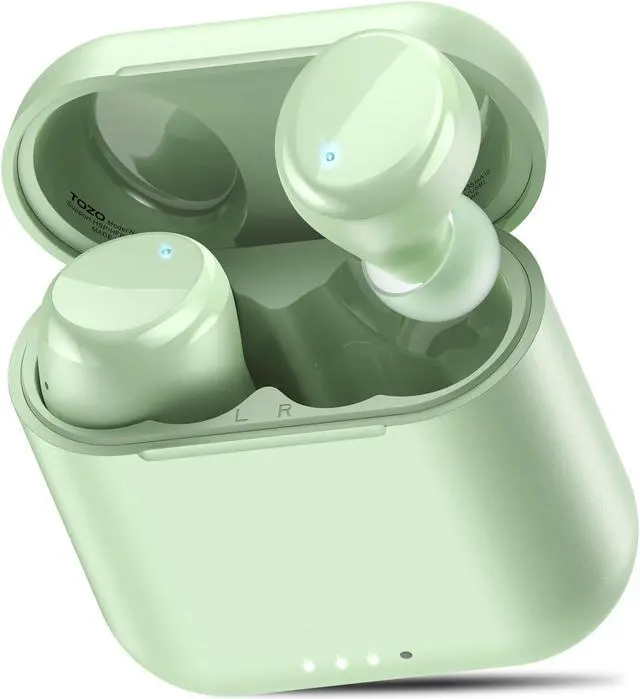 Main image of TOZO T6 New Upgraded 2024 Wireless Earbuds IPX8 Waterproof Bluetooth 5.3 in-Ear Headphones 50H Playtime with Wireless Charging Case, APP EQ Customisable, Grass Green