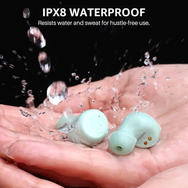 Alt view image 6 of 7 - TOZO T6 New Upgraded 2024 Wireless Earbuds IPX8 Waterproof Bluetooth 5.3 in-Ear Headphones 50H Playtime with Wireless Charging Case, APP EQ Customisable, Grass Green