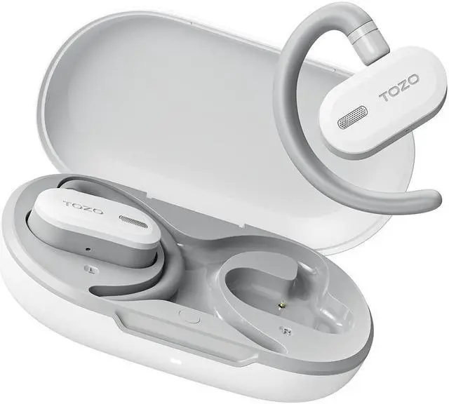 Main image of TOZO OpenBuds True Open Ear Sport Headphones Bluetooth 5.3 Wireless Earbuds with Multi-Angle Adjustment, Dual-Axis Design for Long-lasting Comfort, Crystal-Clear Calls for Sport, Driving, White