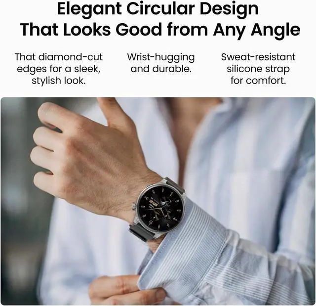 Alt view image 3 of 7 - 1.43 AMOLED Touch Screen Smart Watch Answer/Make Calls, 100+ Sport Modes Fitness Watch for Men Women, IP68 Waterproof Smartwatch