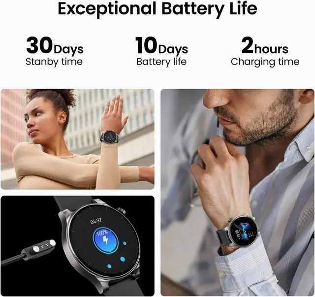Alt view image 7 of 7 - 1.43 AMOLED Touch Screen Smart Watch Answer/Make Calls, 100+ Sport Modes Fitness Watch for Men Women, IP68 Waterproof Smartwatch