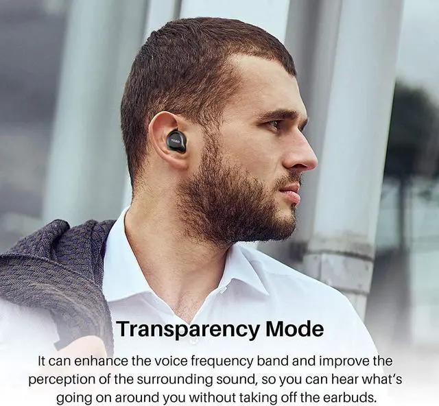 Alt view image 5 of 7 - TOZO NC7 Hybrid Active Noise Cancelling Wireless Earbuds, ANC, in-Ear Detection Headphones IPX6 Waterproof Bluetooth Stereo Earphones, Immersive Sound Premium Deep Bass Headset, Black