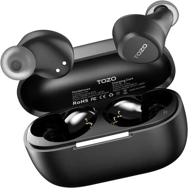Main image of TOZO A1 Wireless Earbuds in Ear Bluetooth Headphones, Support AI Smart APP EQ Setting, 32 Hours Playtime with Charging Case, Matte Black