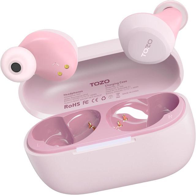 Main image of TOZO A1 Wireless Earbuds Bluetooth 5.3 in Ear Headphones Light-Weight, Support APP EQ Setting 32 Hours Playtime with Charging Case, Pink White