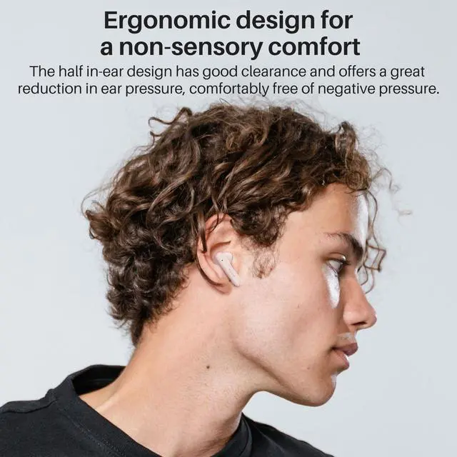 Alt view image 6 of 7 - Anybuds Pink Wireless Earbuds Semi-in-ear, ENC Call Noise Cancellation Headphones Up to 25 Hours Playtime with Charger Case