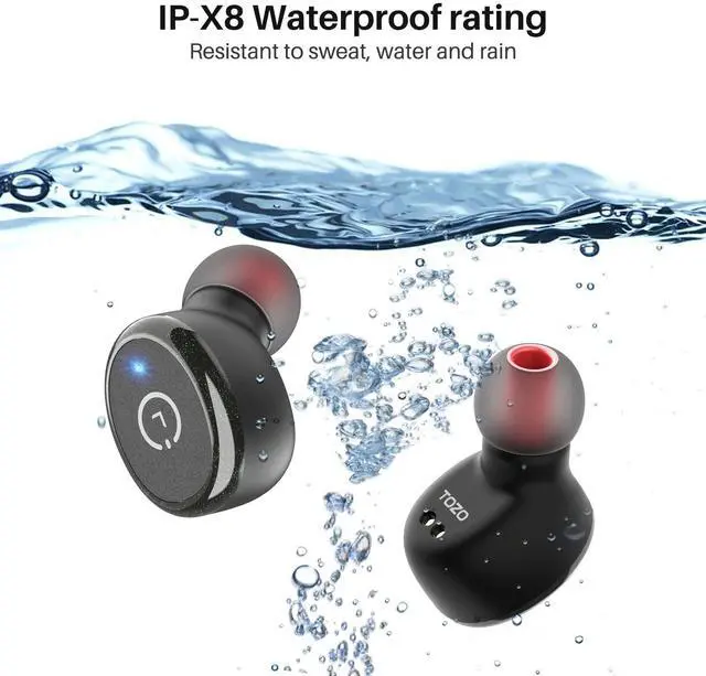 Alt view image 3 of 7 - TOZO T10 Bluetooth 5.3 Wireless Earbuds IPX8 Waterproof Stereo In Ear Headphones Up to 45H Playtime, Black (Refurbished)