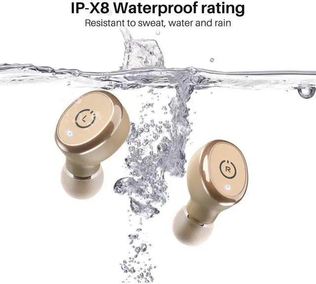 Alt view image 5 of 7 - TOZO T10 Bluetooth 5.3 Wireless Earbuds IPX8 Waterproof Stereo In Ear Headphones Up to 45H Playtime, Khaki (Refurbished)