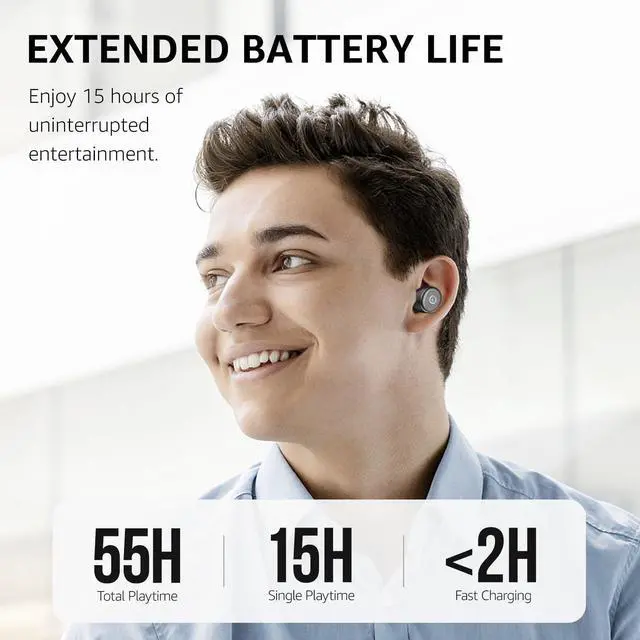 Alt view image 3 of 7 - TOZO T10 Mini Bluetooth 5.3 Wireless Earbuds IPX8 Waterproof Stereo In Ear Headphones Up to 45H Playtime, Matte Black (Refurbished)