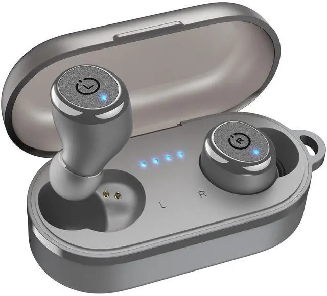 Main image of TOZO T10 Mini Bluetooth 5.3 Wireless Earbuds IPX8 Waterproof Stereo In Ear Headphones Up to 45H Playtime, Matte Gray (Refurbished)