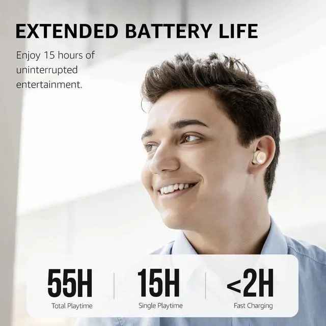 Alt view image 3 of 7 - TOZO T10 Mini Bluetooth 5.3 Wireless Earbuds IPX8 Waterproof Stereo In Ear Headphones Up to 45H Playtime, Matte Khaki (Refurbished)