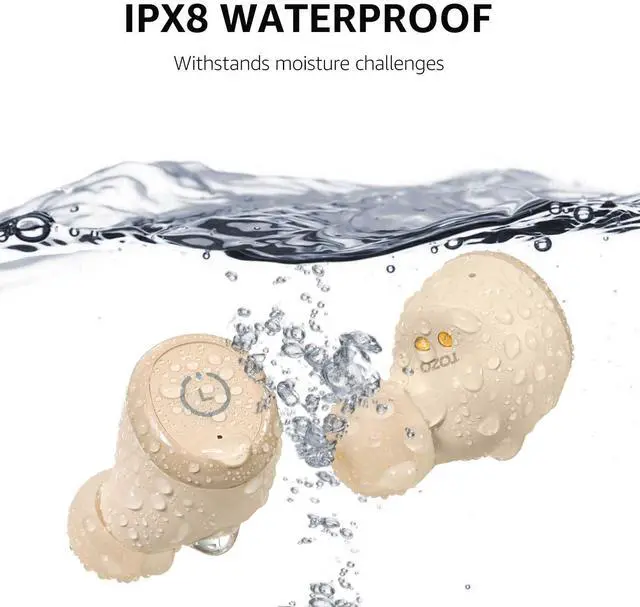 Alt view image 5 of 7 - TOZO T10 Mini Bluetooth 5.3 Wireless Earbuds IPX8 Waterproof Stereo In Ear Headphones Up to 45H Playtime, Matte Khaki (Refurbished)