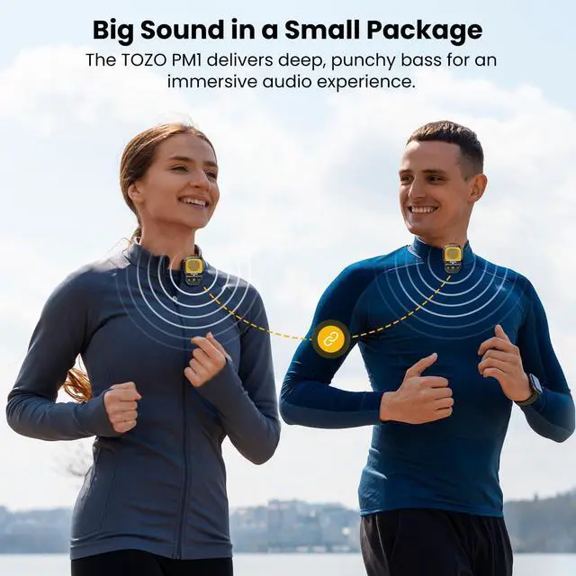 Alt view image 2 of 7 - TOZO PM1 Bluetooth 5.4 Speaker Clip-on Wearable Wireless Speaker 20H Playtime