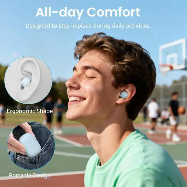 Alt view image 2 of 7 - TOZO A1 Wireless Earbuds Bluetooth 5.3 in Ear Headphones, Support AI Smart APP EQ Setting 32 Hours Playtime with Charging Case, Light Blue