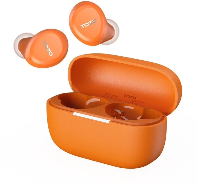 Main image of TOZO A1 Wireless Earbuds Mini Light Weight in Ear Bluetooth Headphones, IPX5 Waterproof, Immersive Premium Sound Bass Stereo Headset with Charging Case, 32 EQ via App, Orange