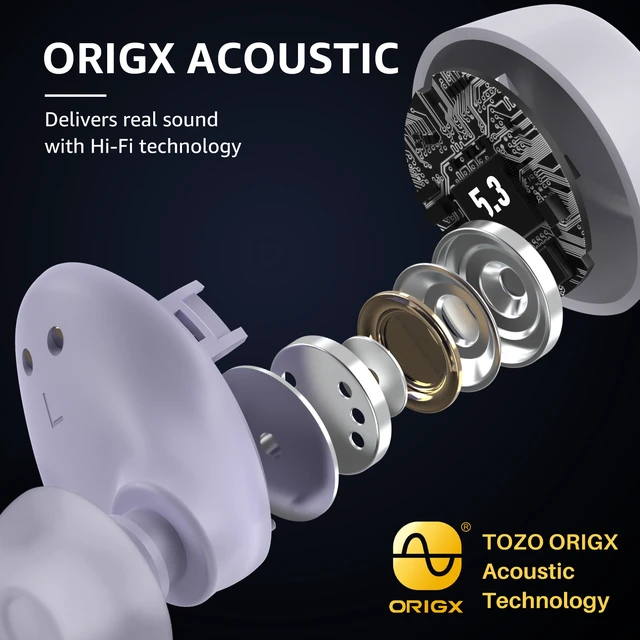 Alt view image 6 of 7 - TOZO A1 Wireless Earbuds Mini Light Weight in Ear Bluetooth Headphones, IPX5 Waterproof, Immersive Premium Sound Bass Stereo Headset with Charging Case, 32 EQ via App, Purple