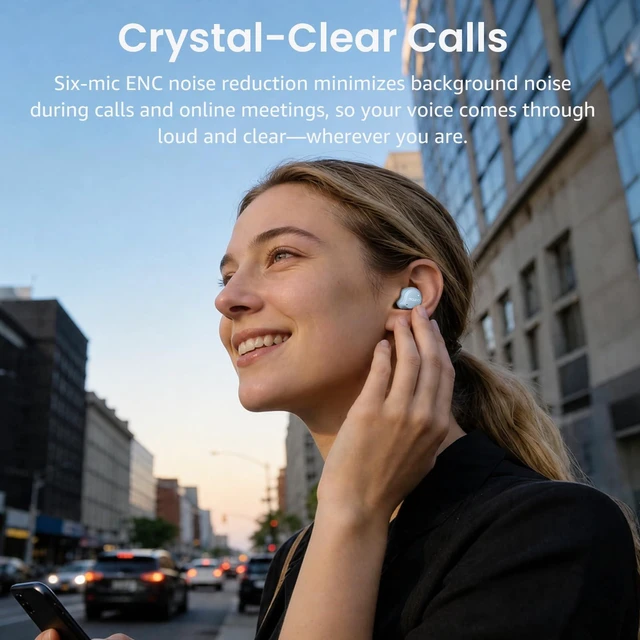 Alt view image 7 of 7 - TOZO NC9 Hybrid Active Noise Cancelling Wireless Earbuds, 60H with LED Display Charger Case, 6 Mics ENC Clear Call In-Ear Headphones, IPX8 Waterproof, Light Blue