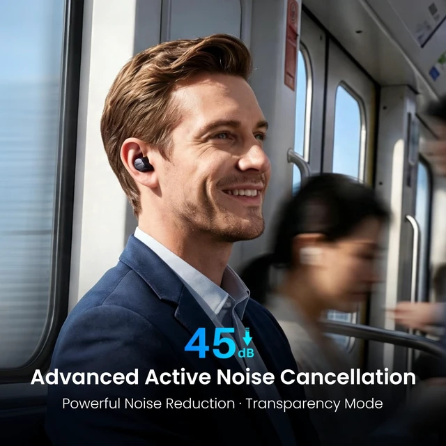 Alt view image 2 of 7 - TOZO NC9 Pro Wireless Earbuds with Smart Touch Screen, LDAC Hi-Res Audio Active Noise Cancelling, Dual Device Connection, Bluetooth 6.0 Headphones