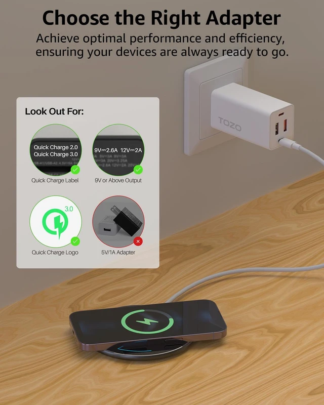 Alt view image 3 of 7 - TOZO W1 Wireless Charger Ultra Thin Aviation Aluminum CNC Unibody Fast Charging Pad (NO AC Adapter)