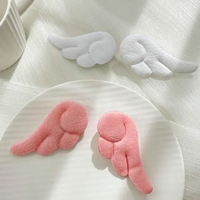 Main image of Cloth art metal buckle lovely contracted angel wing hairpin