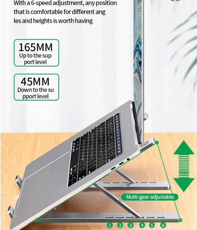 Alt view image 5 of 7 - Non-Slip Laptop Stand, adjustable ergonomic portable aluminum Laptop Stand.