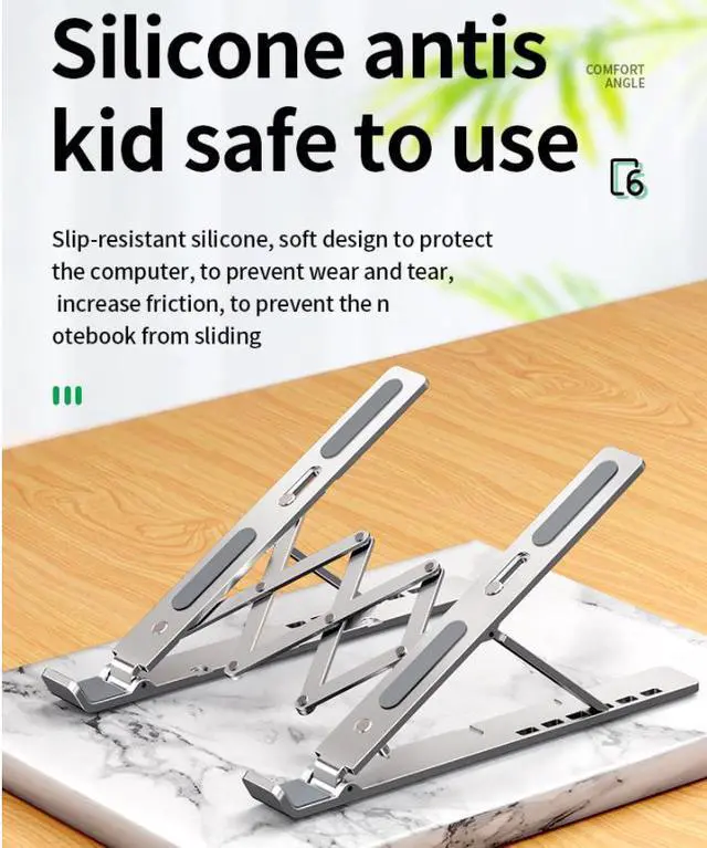 Alt view image 6 of 7 - Non-Slip Laptop Stand, adjustable ergonomic portable aluminum Laptop Stand.
