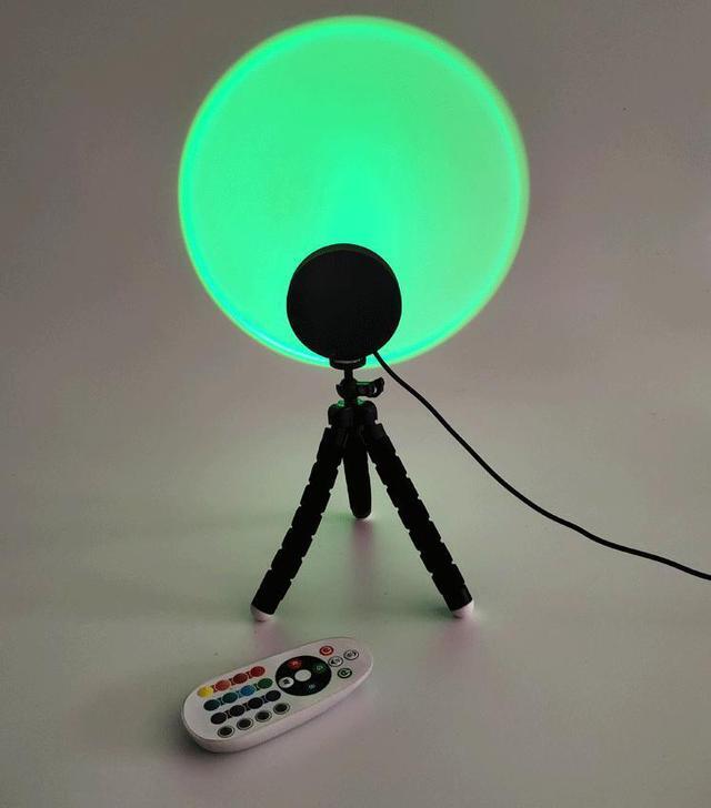 Alt view image 6 of 6 - Romantic and Visual Night Sunset Lamp Remote Control Sunset Projection 16 Color Changing Sunset Light to Take Photos,Videos,Selfie,and Vlog