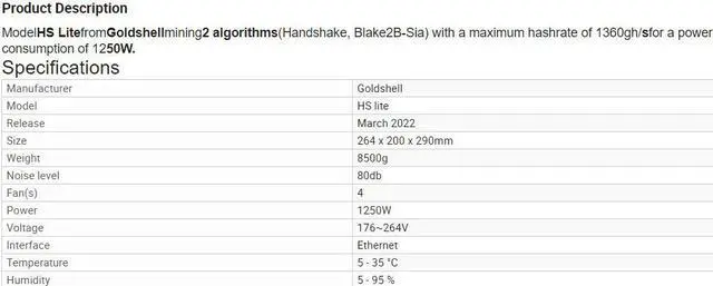 Alt view image 3 of 5 - Goldshell HS LITE Miner HNS/SC Miner Better than HS Box / HS5 HNS Miner SC Miner