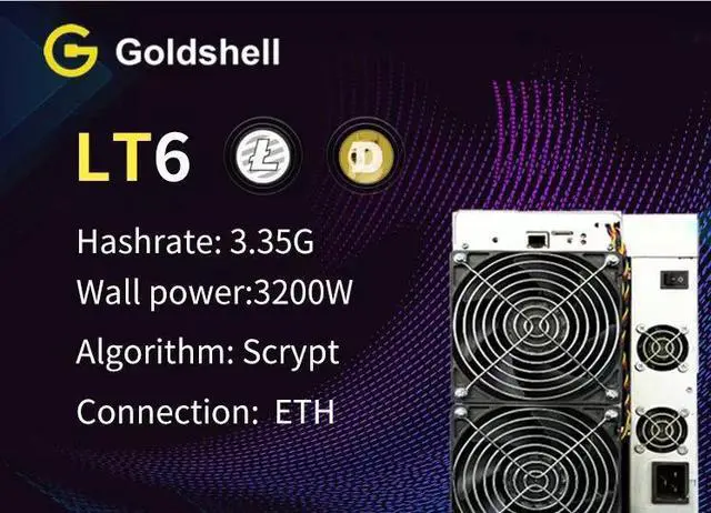 Alt view image 6 of 6 - Goldshell Lt6 Litecoin Miner Harshrate 3.35Gh/S Can Mining Doge Scrypt Algorithm Dogecoin Mining