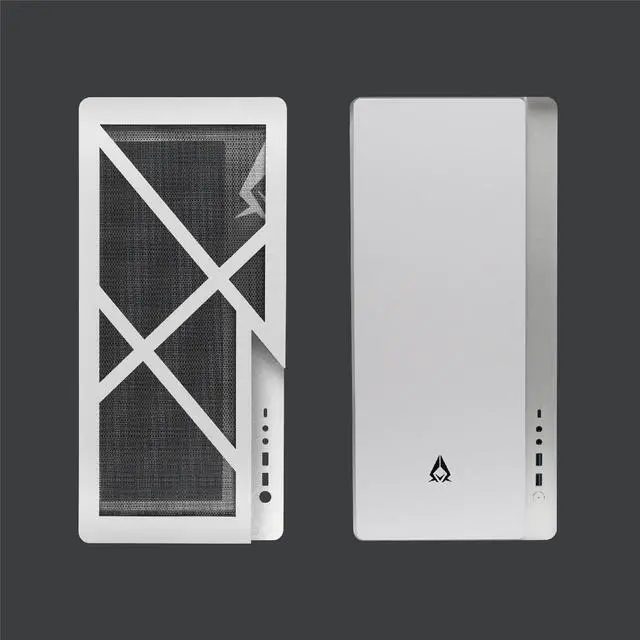 Alt view image 4 of 7 - AZZA 808W-M / Gaming / CNC ATX Case  /  White / Aluminum / Steel / additional mesh airflow panel / 1 x 120 mm ARGB fan included / Type-C Port
