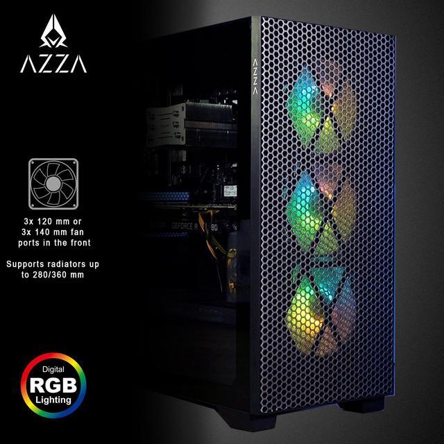 Alt view image 17 of 17 - AZZA HIVE 450 / Gaming / ATX Mid-Tower /  / Tempered Glass / Black / Steel / 1 x 120mm fan included