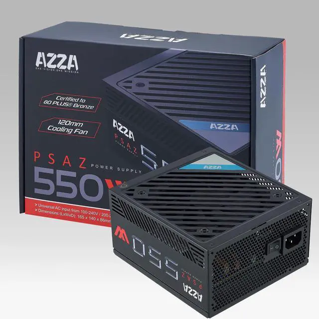 Alt view image 7 of 8 - AZZA 550W / ATX 80 PLUS / Bronze certified / Non-Modular Power Supply