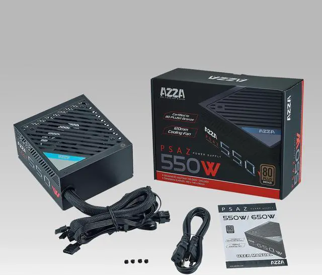 Alt view image 8 of 8 - AZZA 550W / ATX 80 PLUS / Bronze certified / Non-Modular Power Supply