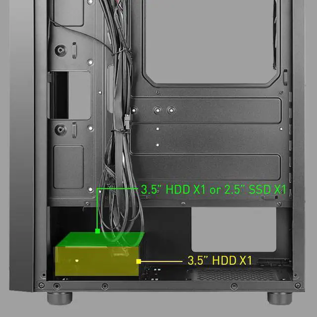 Alt view image 3 of 7 - AZZA Spectra 280B / Gaming / ATX Mid Tower / Tempered Glass / Black / 240mm Radiator Support