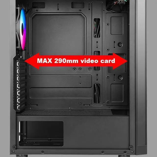 Alt view image 4 of 7 - AZZA Spectra 280B / Gaming / ATX Mid Tower / Tempered Glass / Black / 240mm Radiator Support
