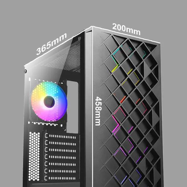 Alt view image 7 of 7 - AZZA Spectra 280B / Gaming / ATX Mid Tower / Tempered Glass / Black / 240mm Radiator Support