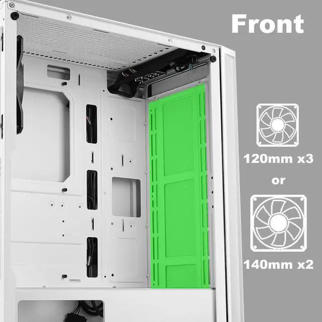 Alt view image 5 of 8 - AZZA Spectra 280W / Gaming / ATX Mid Tower / Tempered Glass / White/ 240mm Radiator Support