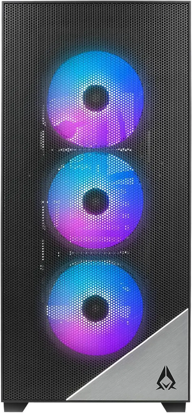 Alt view image 3 of 5 - AZZA AERO 480 / Gaming/ ATX mid tower / Metal Mesh Side Panel / Black / 4 x 120 mm ARGB & PWM Fans Included