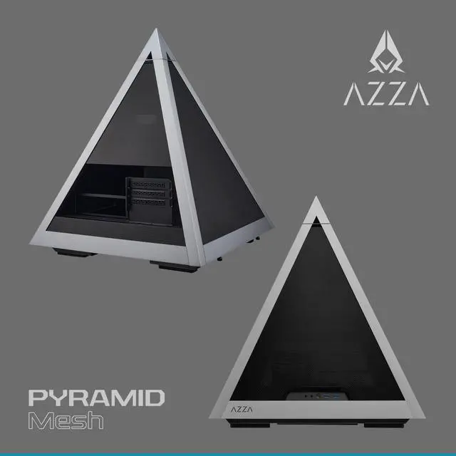 Alt view image 2 of 7 - AZZA PYRAMID 804M / PCIE 4.0 included / Gaming / CNC ATX Case / Metal Mesh / Aluminum Frame  / Type-C Port /1x120mm ARGB fan included mesh
