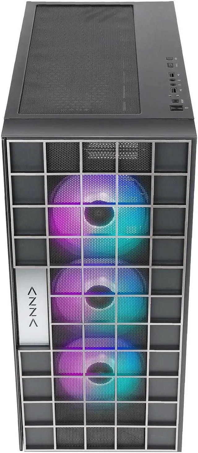 Alt view image 3 of 6 - AZZA NEO 500 / Gaming / ATX mid-tower / Tempered Glass / Black / Silver / 4 x 120 mm ARGB & PWM Fans Included