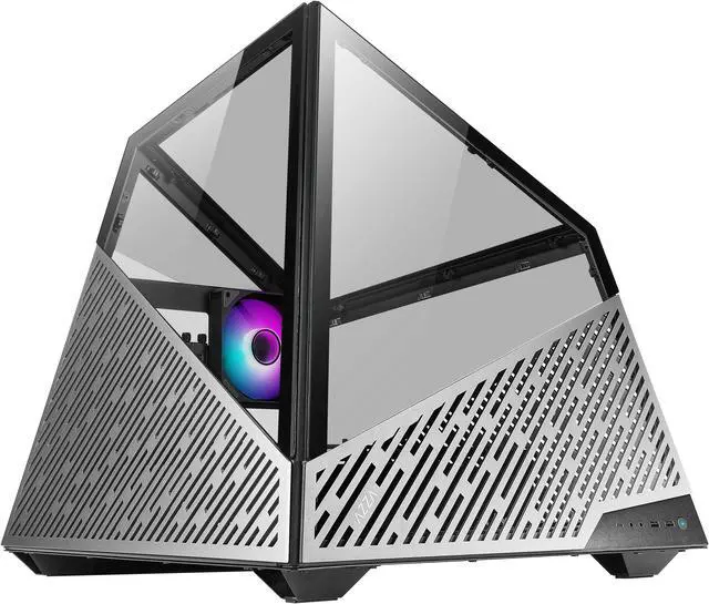 Alt view image 3 of 7 - AZZA MESA 811 / Gaming PC Case / Bench Table Design / Tempered Glass / Aluminum Panels / High-End System Compatible / 4 x 120mm Fans Included